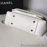 UK Grained Quilted Flap Bag White
