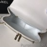 UK Grained Quilted Flap Bag White