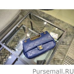 Luxury Handle Small Flap Chain Bag AS1466 Blue