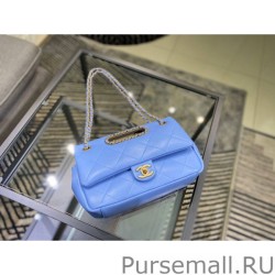 Top Handle Small Flap Chain Bag AS1466 Light Blue