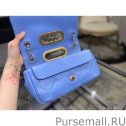 Top Handle Small Flap Chain Bag AS1466 Light Blue