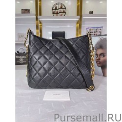 Luxury Hobo Bag in Lambskin AS3112 Black