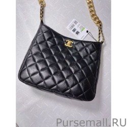 Luxury Hobo Bag in Lambskin AS3112 Black