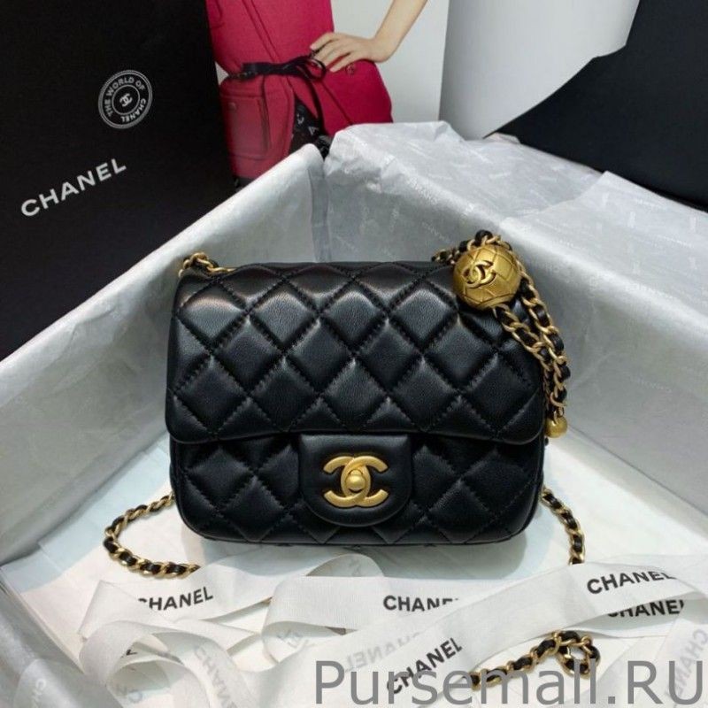 High Quality Lambskin Flap Bag AS1786 Black