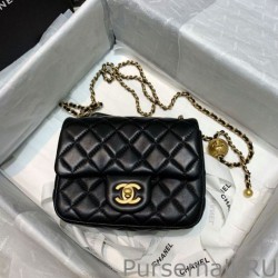 High Quality Lambskin Flap Bag AS1786 Black