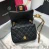 High Quality Lambskin Flap Bag AS1786 Black