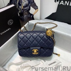 UK Lambskin Flap Bag AS1786 Dark Blue