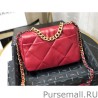 Replicas Large 19 Wool Tweed Flap Bag AS1162 AS1160 Red