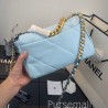 Wholesale Large 19 Wool Tweed Flap Bag AS1162 AS1160 Sky Blue