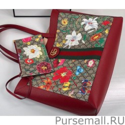 UK Ophidia GG Flora Medium Tote Bag 547947 Red