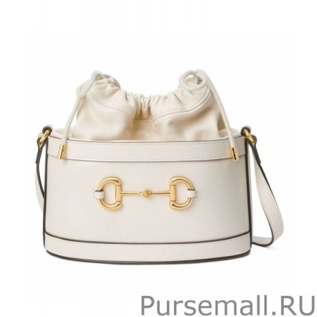 High 1955 Horsebit Bucket Bag 602118 White