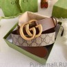 Fashion GG belt with Double G buckle 625839 Brown