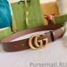 Fashion GG belt with Double G buckle 625839 Brown