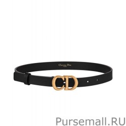 Luxury Christian Dior Saddle Calfskin Belt Black