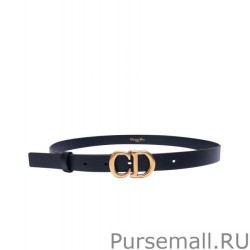 Luxury Christian Dior Saddle Calfskin Belt Black