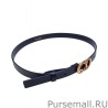 Luxury Christian Dior Saddle Calfskin Belt Black