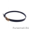 Luxury Christian Dior Saddle Calfskin Belt Black