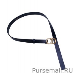 Luxury Christian Dior Saddle Calfskin Belt Black