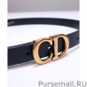 Luxury Christian Dior Saddle Calfskin Belt Black