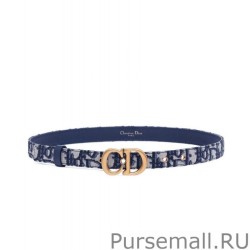 Designer Christian Dior Saddle Dior Oblique Belt Dark Blue