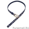 Designer Christian Dior Saddle Dior Oblique Belt Dark Blue