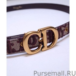 High Quality Christian Dior Saddle Dior Oblique Belt Red