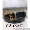 Inspired Christian Dior Women Diorquake Calfskin Belt Black