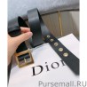 Inspired Christian Dior Women Diorquake Calfskin Belt Black