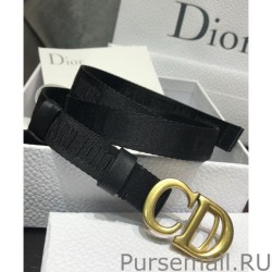 UK Christian Dior Women Saddle Nylon Belt Black