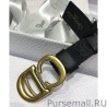 UK Christian Dior Women Saddle Nylon Belt Black