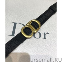 UK Christian Dior Women Saddle Nylon Belt Black