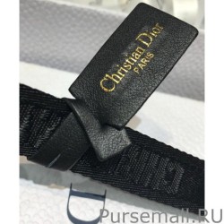UK Christian Dior Women Saddle Nylon Belt Black