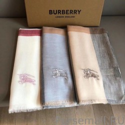 High Quality Burberry classic horse embroidery check cashmere scarf 100 x 200