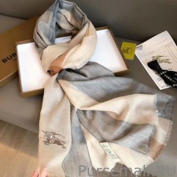 UK Burberry classic horse embroidery check cashmere scarf 100 x 200