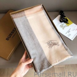 UK Burberry classic horse embroidery check cashmere scarf 100 x 200