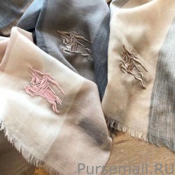 UK Burberry classic horse embroidery check cashmere scarf 100 x 200