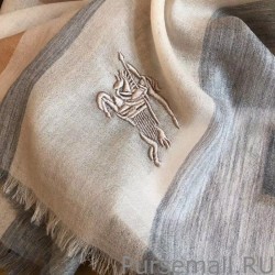 UK Burberry classic horse embroidery check cashmere scarf 100 x 200