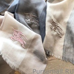 Luxury Burberry classic horse embroidery check cashmere scarf 100 x 200