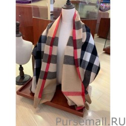 7 Star Burberry classic large Check cashmere Shawl 60 x 180 Brown