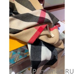 Knockoff Burberry classic large Check cashmere Shawl 60 x 180 Pink