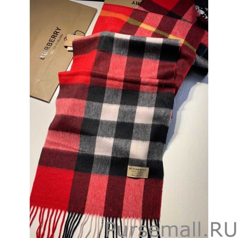 1:1 Mirror Burberry Classic Medium Check Cashmere Shawl 40 x 180