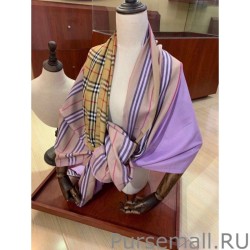 Fashion Burberry Vintage Check Cashmere Silk Shawl 70 x 220