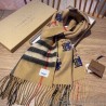 Wholesale Burberry Double-sided Letter Logo Check Cashmere Wool Shawl 30 x 180 Brown