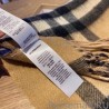 Wholesale Burberry Double-sided Letter Logo Check Cashmere Wool Shawl 30 x 180 Brown