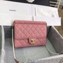 Copy Large Chain With Pearl Bag AS0583 Rose