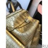 Replicas Large Croc Embossed Backpack AS0800 Gold
