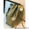 Replicas Large Croc Embossed Backpack AS0800 Gold