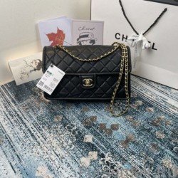 High Quality Large Crossbody Bag Grained Calfskin AS2358 Black