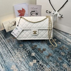 Perfect Large Crossbody Bag Grained Calfskin AS2358 White