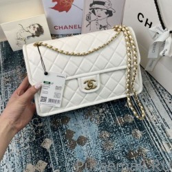 Perfect Large Crossbody Bag Grained Calfskin AS2358 White